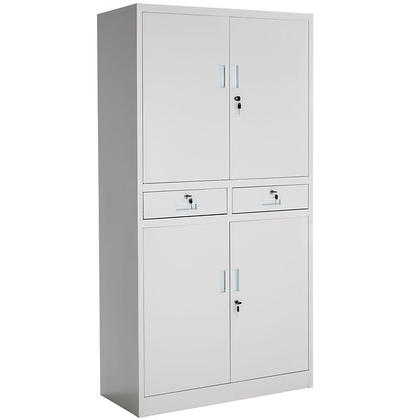 TECTAKE - Armoire métallique de classement avec 2 tiroirs 40 x 90 x 180 cm gris - large