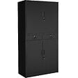 TECTAKE - Armoire métallique de classement avec 2 tiroirs 40 x 90 x 180 cm noir - vignette