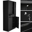 TECTAKE - Armoire métallique de classement avec 2 tiroirs 40 x 90 x 180 cm noir - vignette