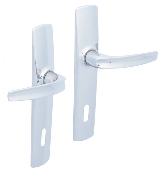 CENTRALE BRICO - 2 Poignées De Porte Rivangers Trou De Clé Vachette, Zamak Entraxe 165 Mm - large