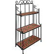 TECTAKE - Etagère pour plantes mosaïque 3 niveaux marron terracotta - vignette