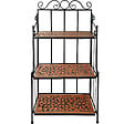 TECTAKE - Etagère pour plantes mosaïque 3 niveaux marron terracotta - vignette