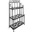 TECTAKE - Etagère pour plantes mosaïque 3 niveaux noir/blanc - vignette