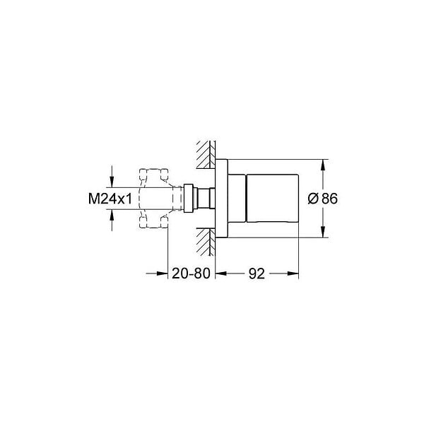 GROHE - Grohe Rapido Smartbox Extension universelle pour mitigeurs mécaniques, 25 mm (14048000) - large