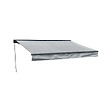 HAPPY GARDEN - Store banne SAULE 2,95 × 2,5m avec semi-coffre - Toile grise et structure grise - vignette
