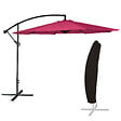 HAPPY GARDEN - Parasol déporté OAHU rond 3,50m de diamètre fuchsia + housse - vignette