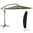 HAPPY GARDEN - Parasol déporté OAHU rond 3m de diamètre taupe + housse - vignette