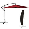 HAPPY GARDEN - Parasol déporté OAHU rond 3,50m de diamètre rouge + housse - vignette