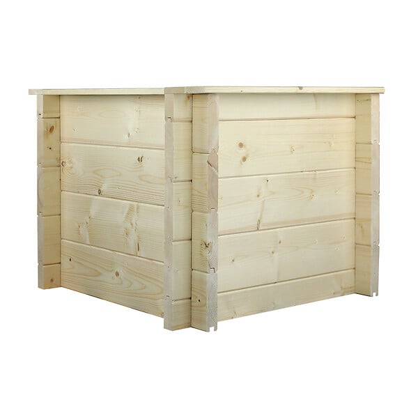 TIMBELA - Plate-bande surélevée en bois - 58x58xH46 cm - bois massif pin/épicéa 28 mm - Timbela M617 - large