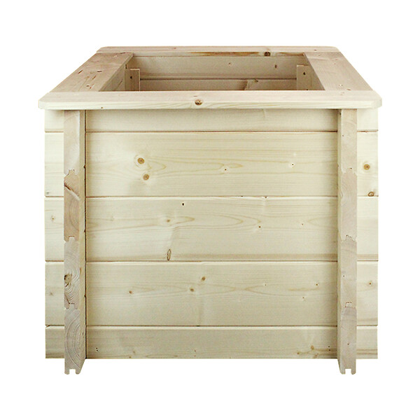 TIMBELA - Plate-bande surélevée en bois - 58x58xH46 cm - bois massif pin/épicéa 28 mm - Timbela M617 - large