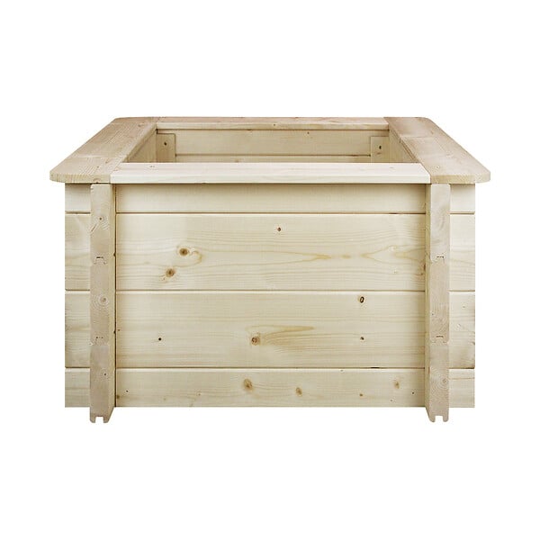TIMBELA - Plate-bande surélevée en bois - 58x58xH35 cm - bois massif pin/épicéa 28 mm - Timbela M616 - large