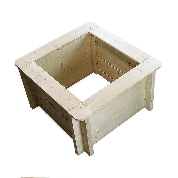 TIMBELA - Plate-bande surélevée en bois - 58x58xH35 cm - bois massif pin/épicéa 28 mm - Timbela M616 - large