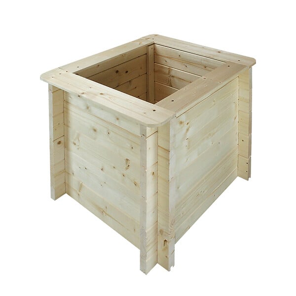 TIMBELA - Plate-bande surélevée en bois - 58x58xH57 cm - bois massif pin/épicéa 28 mm - Timbela M618 - large