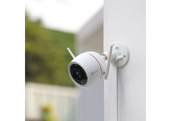 EZVIZ - Caméra Wi-Fi extérieure H3C 2K - Blanc - Résistance IP67 - large