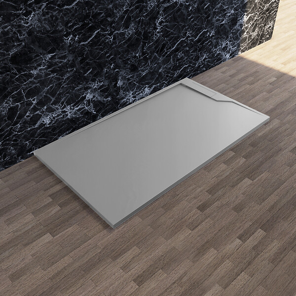KINDFORD - Receveur de douche riva 140x90CM gris clair - large