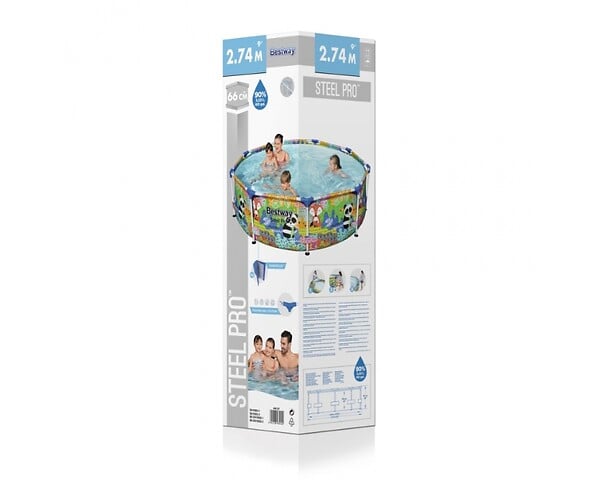 BESTWAY - Piscine tubulaire Steel Pro - Multicolore - Diam.274xH.66cm - large