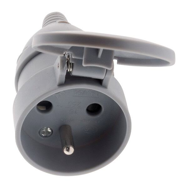 ZENITECH - Fiche femelle à clapet 16A 2P+T - Gris - Zenitech - large