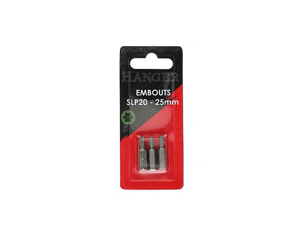 HANGER - Carte de 3 embouts étoile percée TTX20 longueur 25 mm - HANGER - 133043 - large