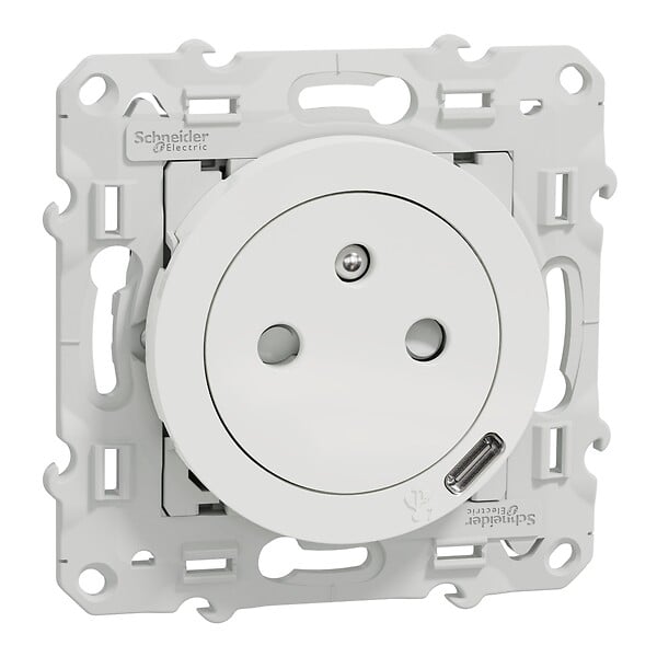 SCHNEIDER ELECTRIC - Prise affleurante Odace avec USB-C 10.5W Blanc - large