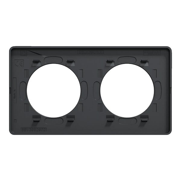 SCHNEIDER ELECTRIC - Plaque Odace Touch Bronze brossé liseré anthracite 2 postes - large