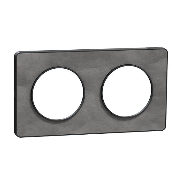 SCHNEIDER ELECTRIC - Plaque Odace Touch Ardoise - 2 postes horizontal vertical - large