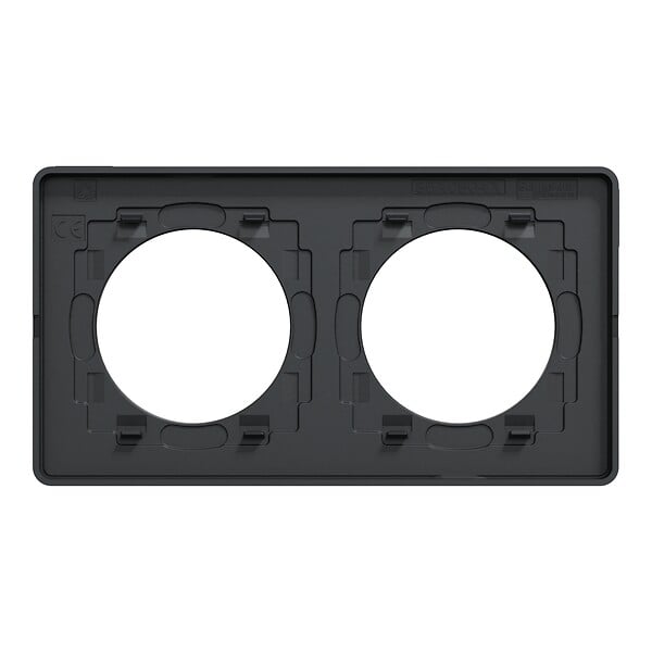 SCHNEIDER ELECTRIC - Plaque Odace Touch Ardoise - 2 postes horizontal vertical - large