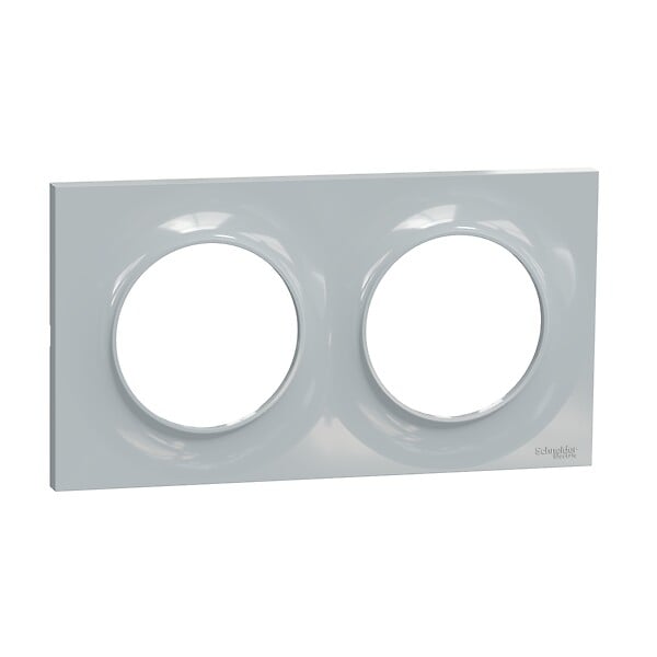 SCHNEIDER ELECTRIC - Plaque finition 2 postes - ABS - Odace Styl - Sable - 71 mm - large