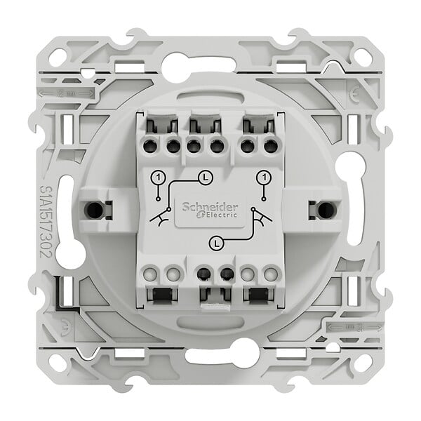 SCHNEIDER ELECTRIC - Double poussoir Odace - Anthracite - 10A - large