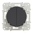 SCHNEIDER ELECTRIC - Va-et-vient + poussoir Odace anthracite - 10A - vignette