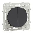 SCHNEIDER ELECTRIC - Va-et-vient + poussoir Odace anthracite - 10A - vignette
