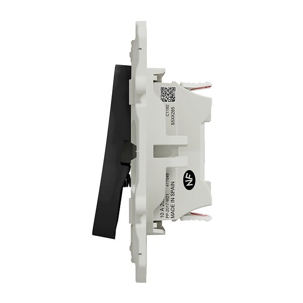 SCHNEIDER ELECTRIC - Va-et-vient + poussoir Odace anthracite - 10A - large