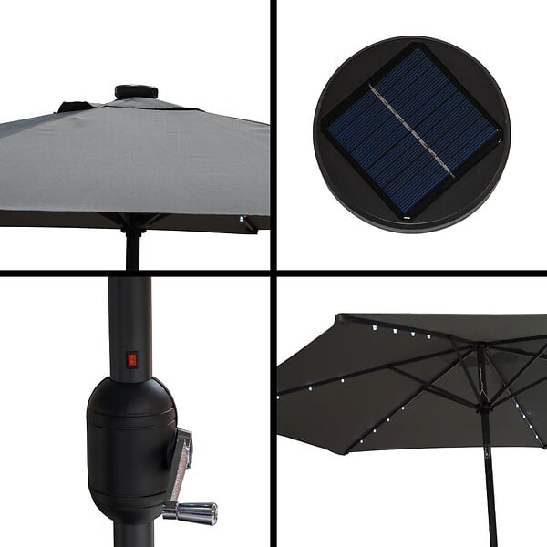 M.CEZARE - Parasol droit lumineux - 2,95m  - anthracite - large