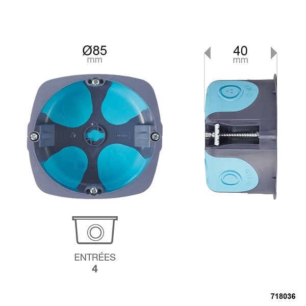 DEBFLEX - Boîte d'encastrement Stopair 1 poste Diam.85 mm - large