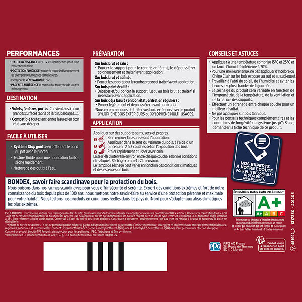 BONDEX - Lasure Très Haute Protection - Incolore - 1L - large
