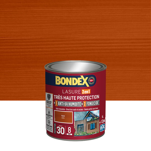 BONDEX - Lasure Très Haute Protection Teck Satin - 1L - large