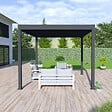 OMBREA - Pergola bioclimatique autoportante en aluminium Ombréa VS - Anthracite - 3x4m - vignette