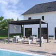 OMBREA - Pergola bioclimatique autoportante en aluminium Ombréa VS - Anthracite - 3x4m - vignette