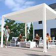 OMBREA - Pergola bioclimatique autoportante - Blanc - 3x4m - vignette