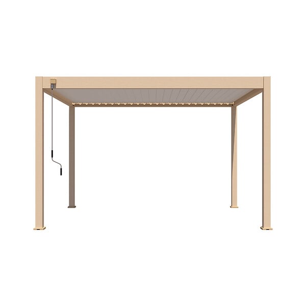 OMBREA - Pergola bioclimatique autoportante 3x4m bois et blanc - large