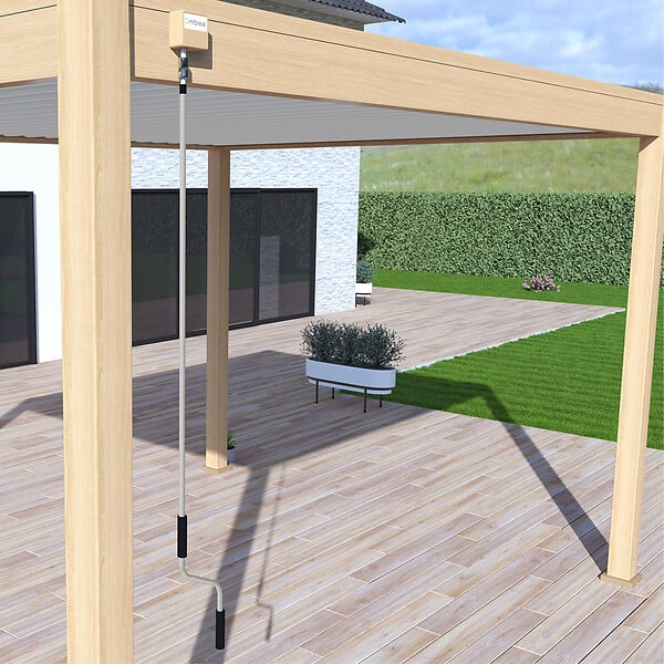 OMBREA - Pergola bioclimatique autoportante 3x4m bois et blanc - large