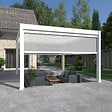 OMBREA - Pergola bioclimatique autoportante 4x4m - Blanc - vignette