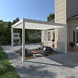 OMBREA - Pergola bioclimatique autoportante 4x4m - Blanc - vignette