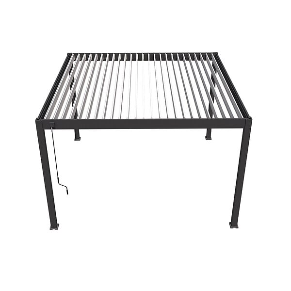 OMBREA - Pergola bioclimatique autoportante - Anthracite/blanc - 4x4m - large