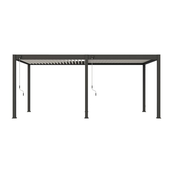OMBREA - Pergola bioclimatique autoportante - Anthracite/blanc - 3x6m - large
