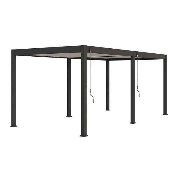 OMBREA - Pergola bioclimatique autoportante - Anthracite/blanc - 3x6m - large