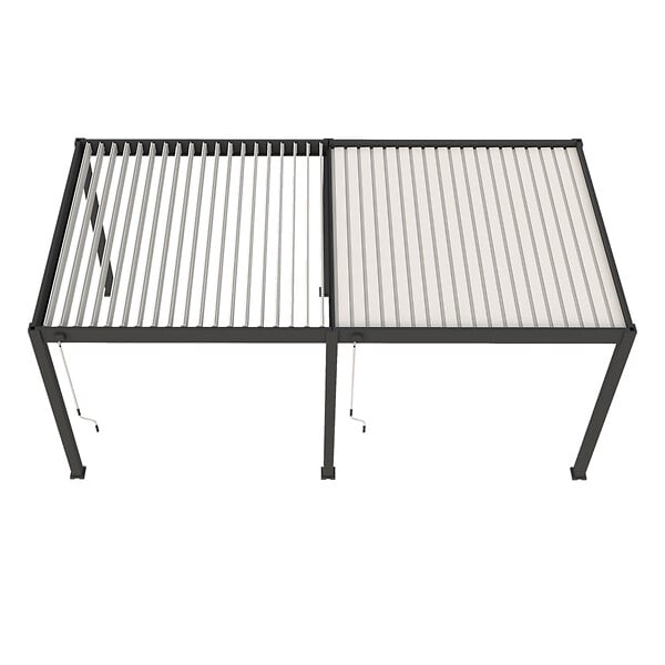 OMBREA - Pergola bioclimatique autoportante - Anthracite/blanc - 3x6m - large