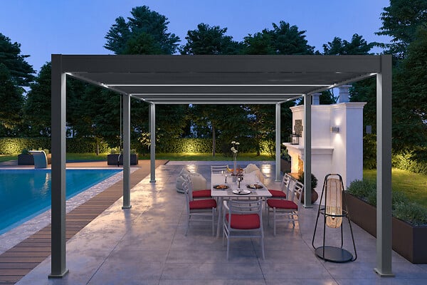OMBREA - Pergola bioclimatique Ombréa VS - Anthracite - L.599xP.394cm - large