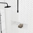 AURLANE - Paroi de Douche 100x200cm Verre Transparent - Profilé + Barre Plafond Noire - FREEDOM 2 BLACK - vignette