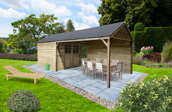 SOLID - Abri de jardin Bois Cambrai - L.703.7xH.289.1xP.317.9cm - large