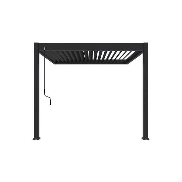 OMBREA - Pergola bioclimatique adossée aluminium OMBREA VS - Anthracite - 3x3m - H.257xL.302xP.301cm - large